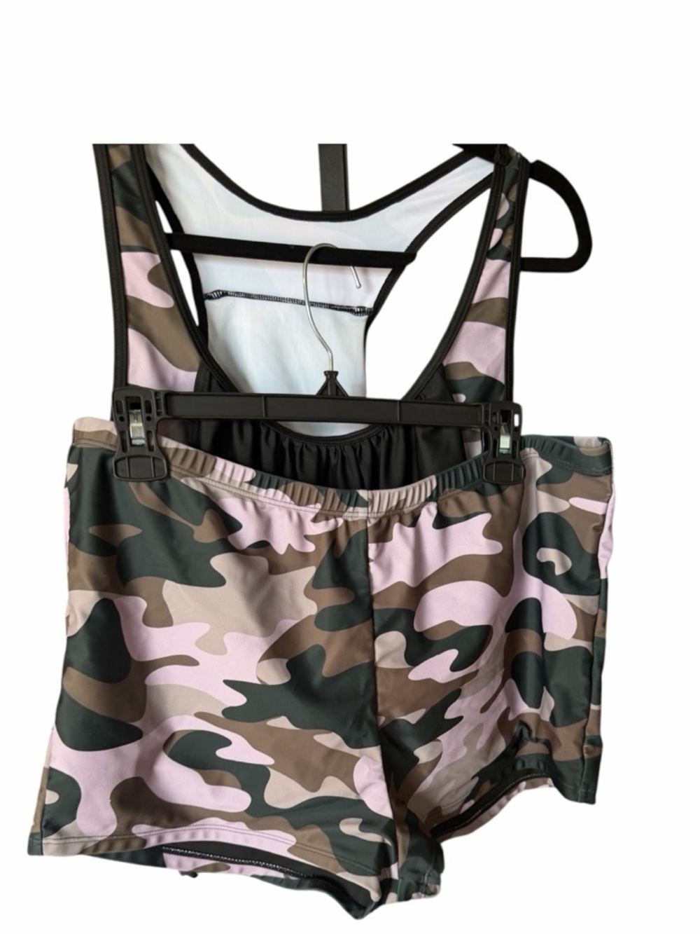 Women’s Camouflage Tankini Set - Pink & Green